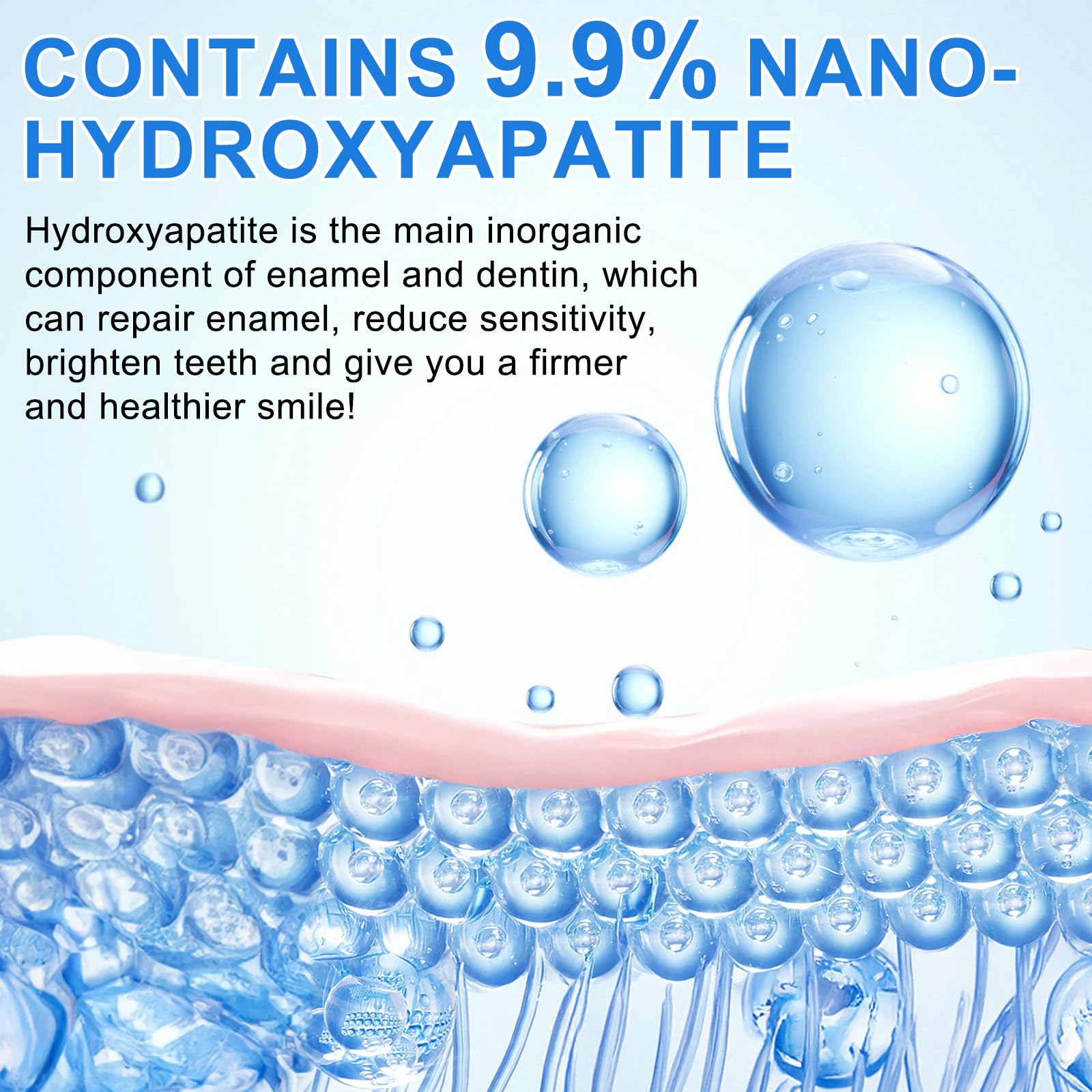 Close-up of whitening effect