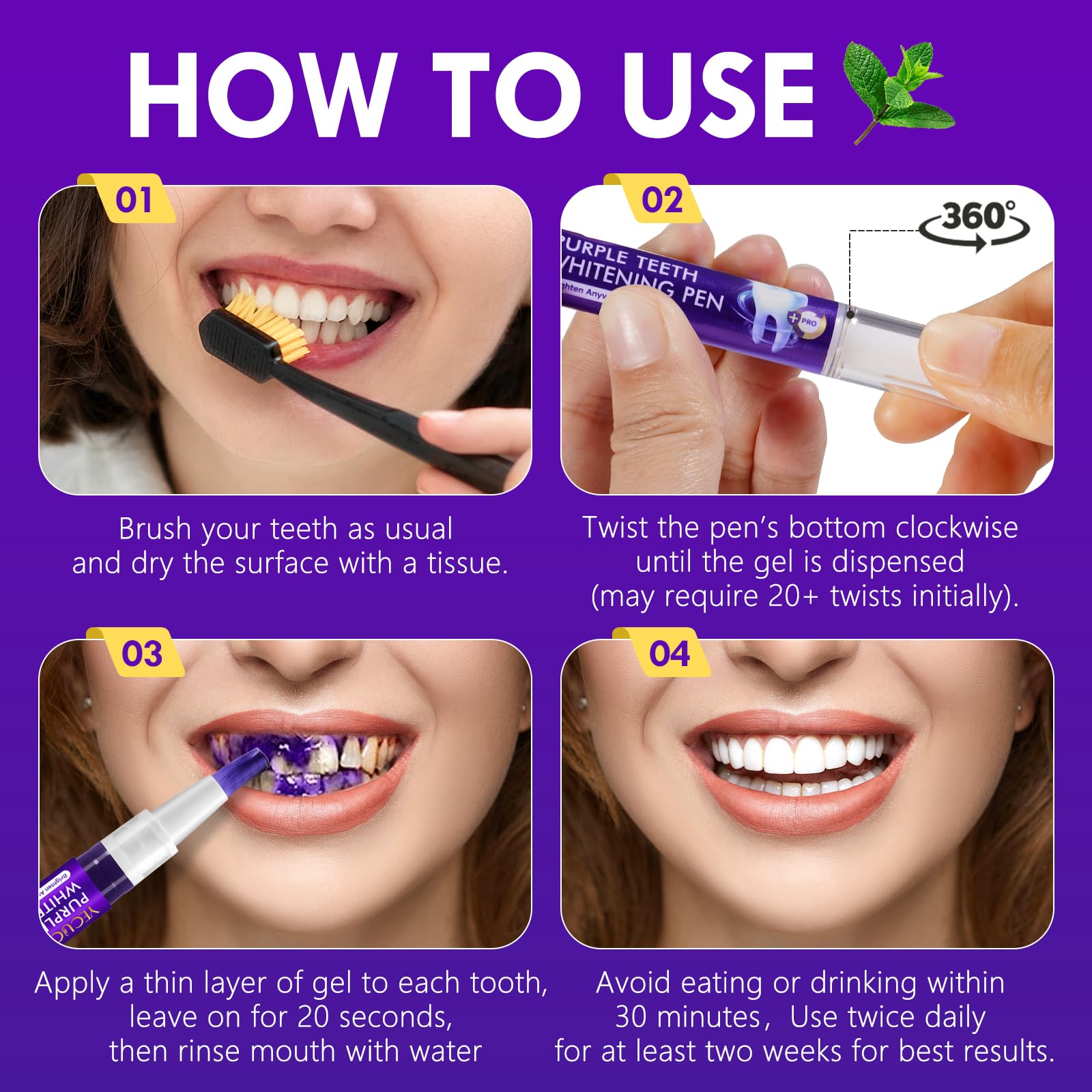 Person applying whitening gel with pen