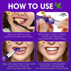 Person applying whitening gel with pen