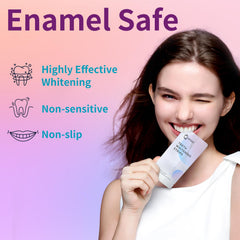 Applying whitening strips to teeth for a comfortable fit