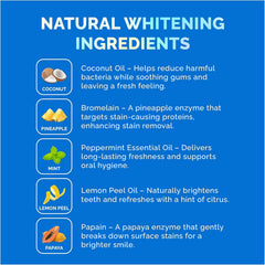 Mint and coconut-infused natural whitening formula ingredients