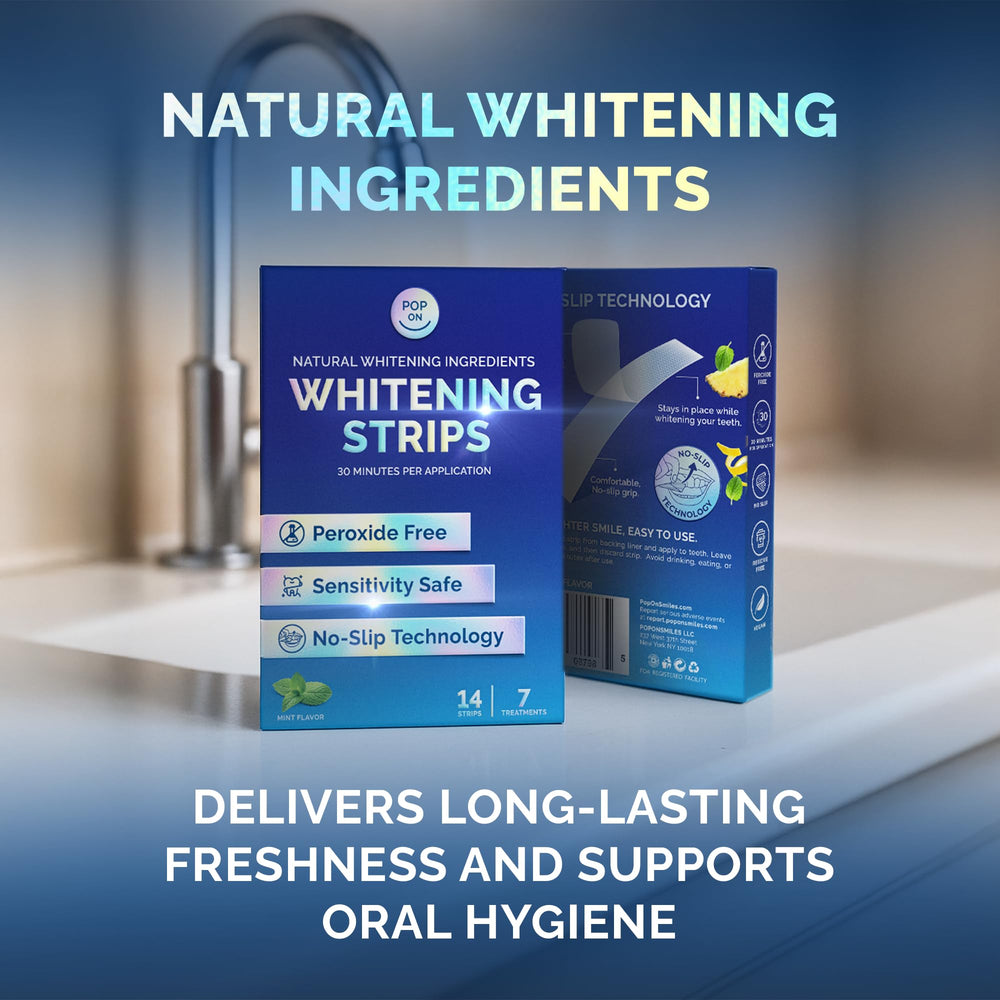 Brand-neutral mint coconut whitening strips results