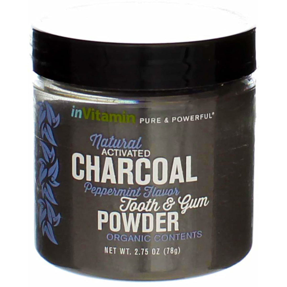 Whitening Tooth Powder with Activated Charcoal – Cool Peppermint bottle