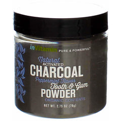 Whitening Tooth Powder with Activated Charcoal – Cool Peppermint bottle