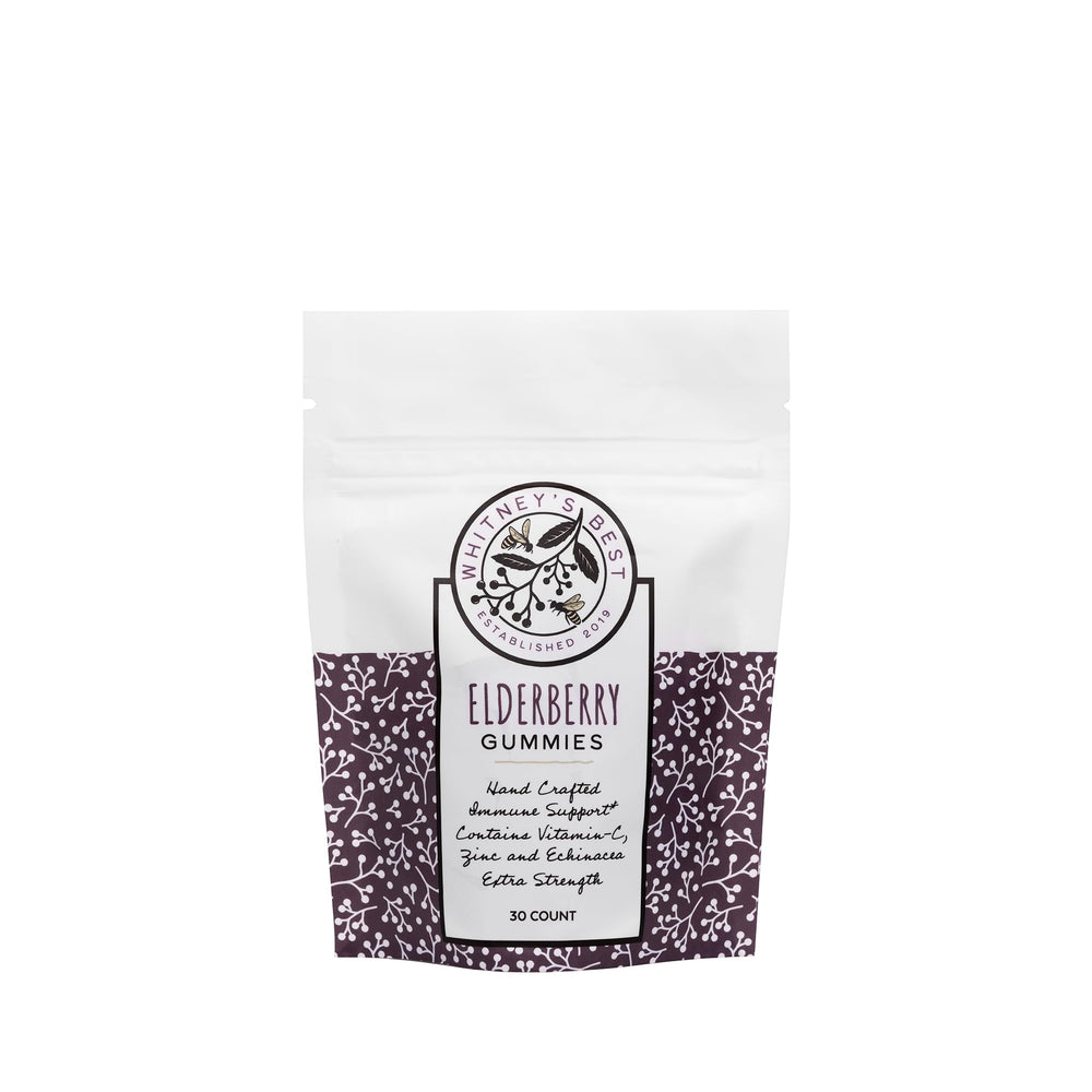 Whitney's Elderberry Gummies 30ct bottle - front view