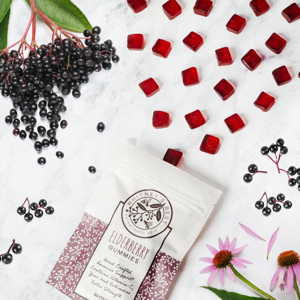 Whitney's Elderberry Gummies 30ct packaging design