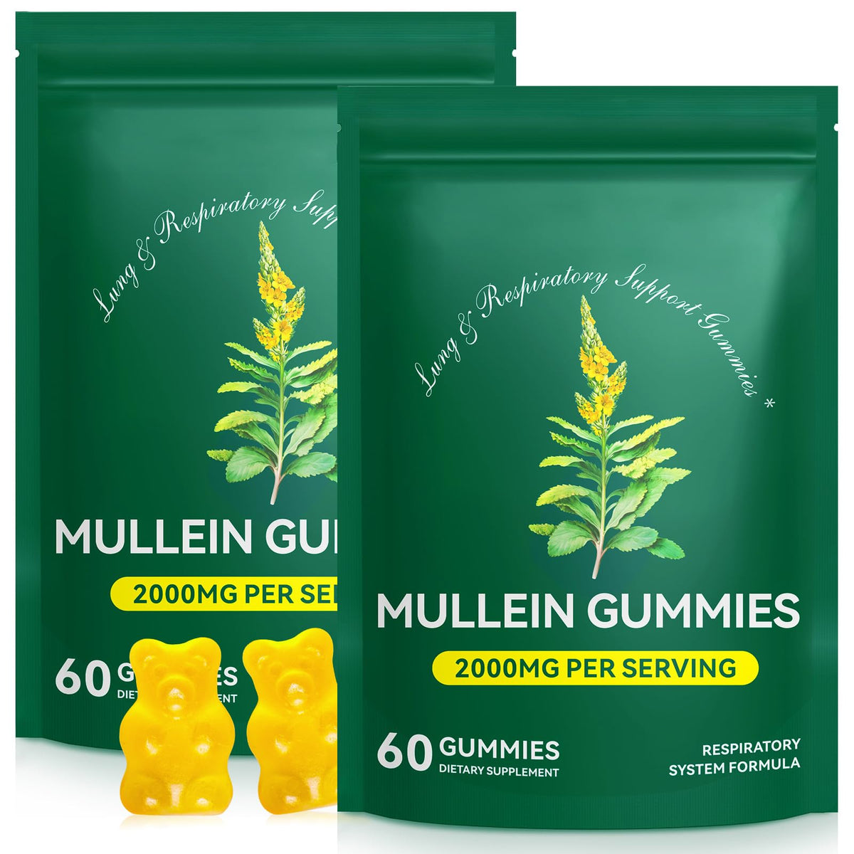 WHLH & Well-Being Mullein Leaf Gummies 2-Pack packaging front