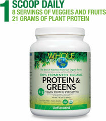 Serving size scoop for protein greens powder