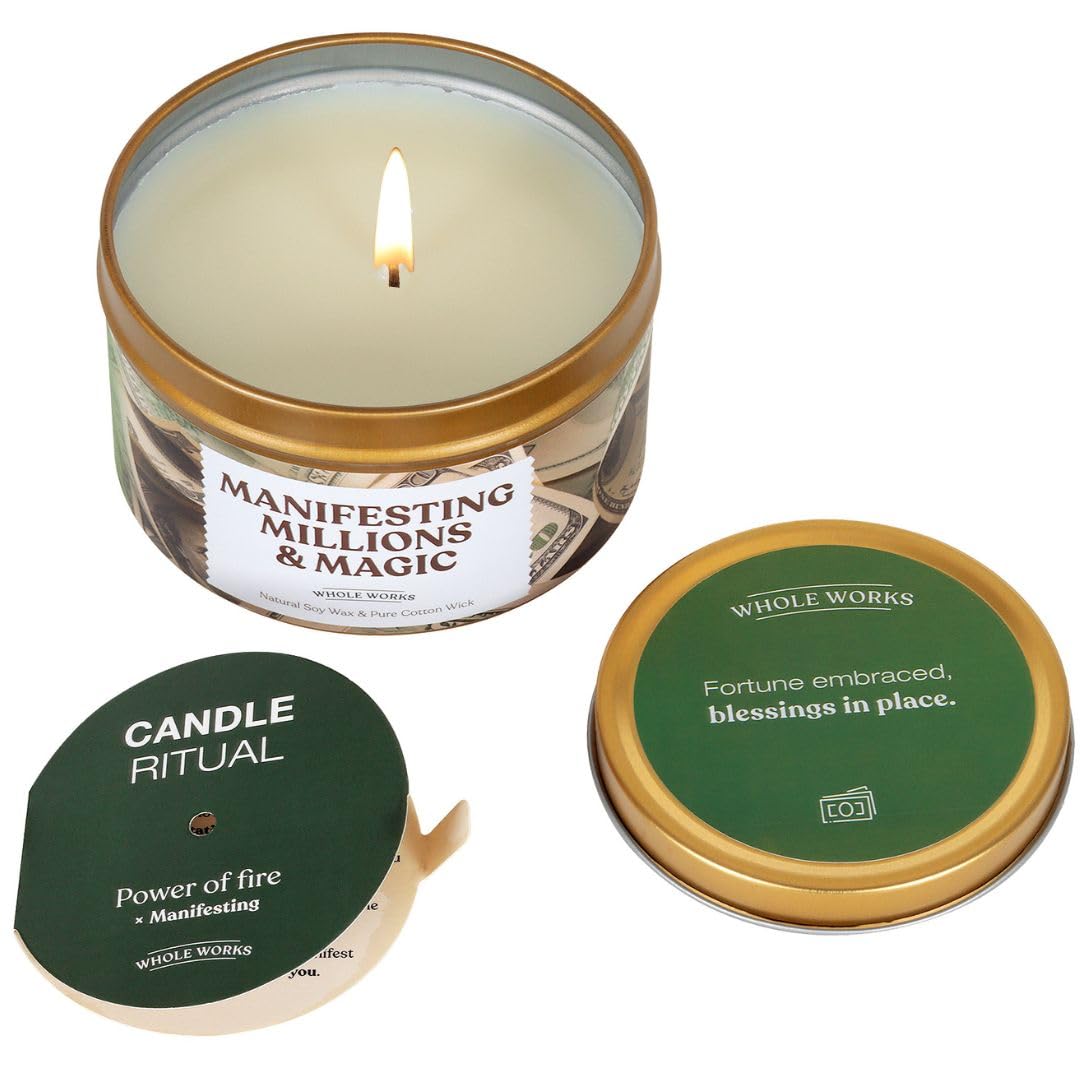 Whole Works candle with cotton wick in jar supports even fragrance release