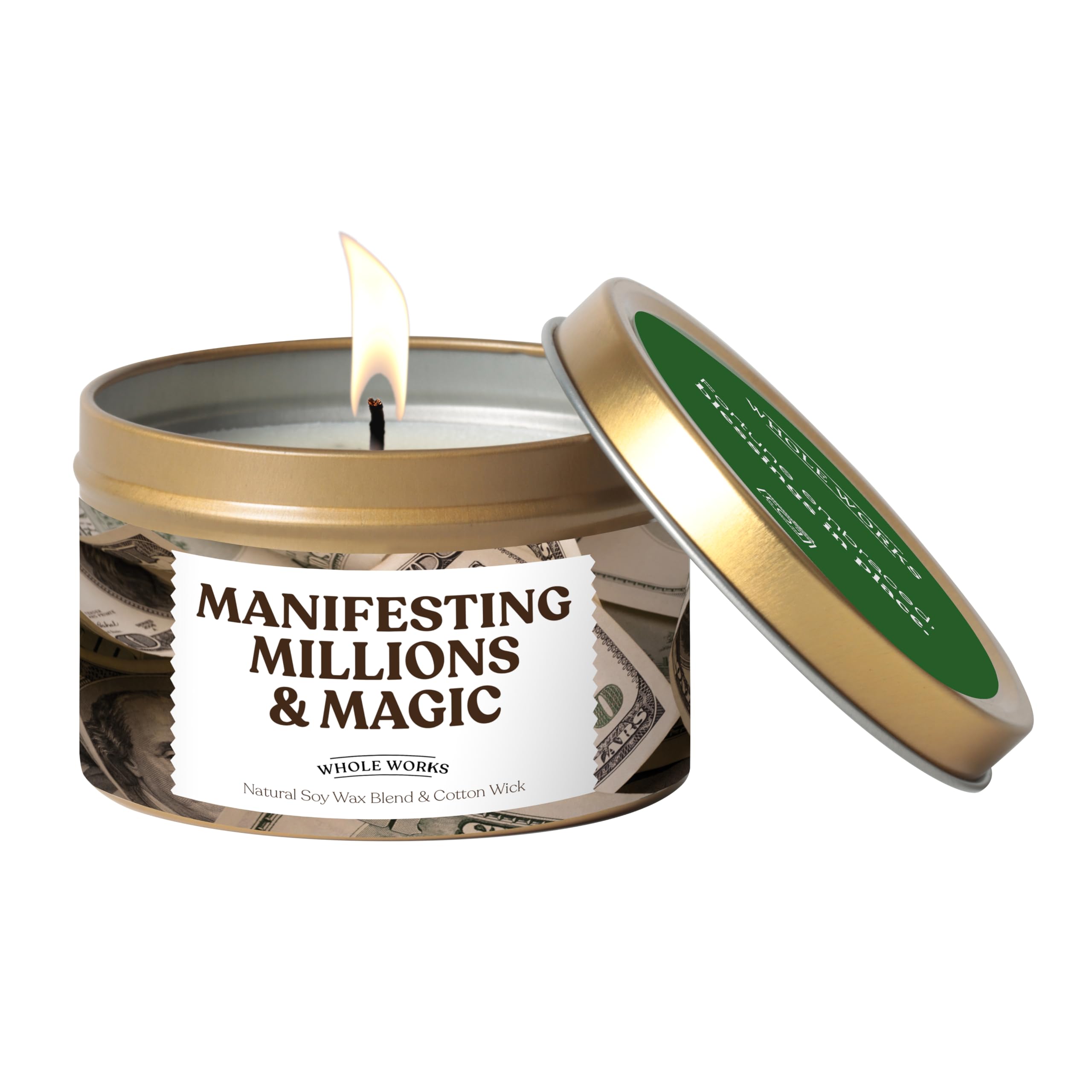 Whole Works energy cleansing sage wax candle with clean burn for calm space