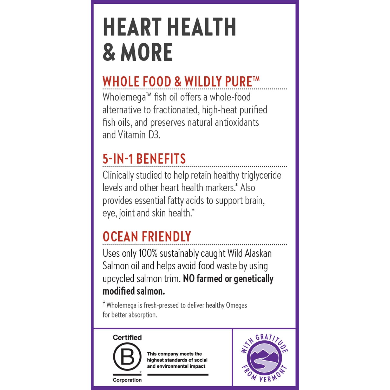 No krill oil, no farmed fish in Wholemega formula