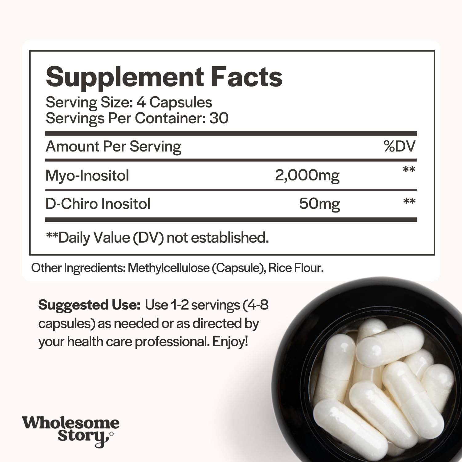 Graphic illustrating the 40:1 Myo-Inositol to D-Chiro Inositol ratio (2000 mg to 50 mg)