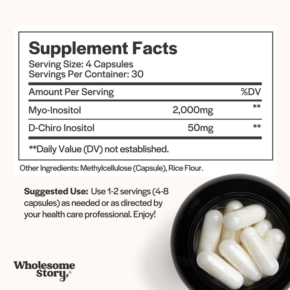 Graphic illustrating the 40:1 Myo-Inositol to D-Chiro Inositol ratio (2000 mg to 50 mg)