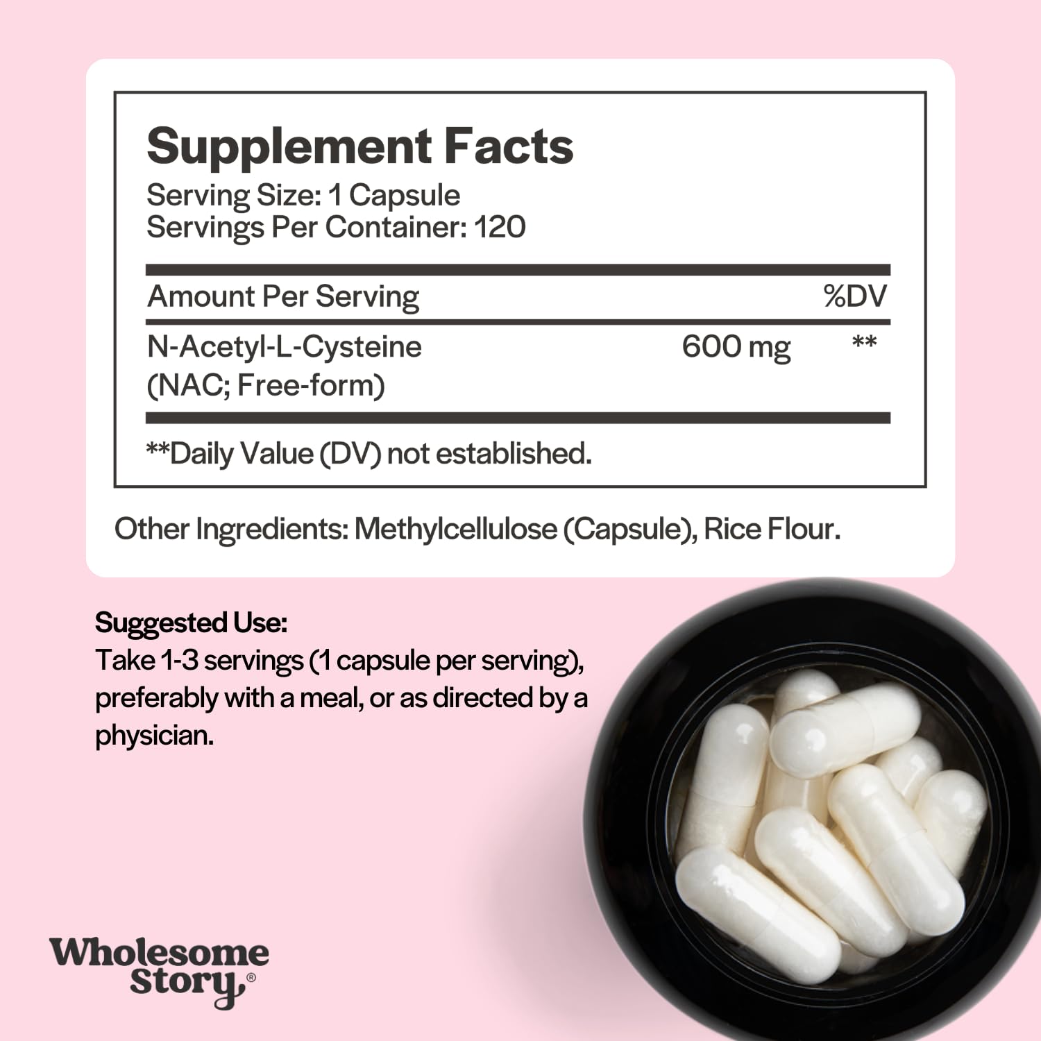 N-Acetyl Cysteine 600 mg supplement bottle on white
