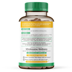 Product with a glass of water and fresh fruit for digestion support