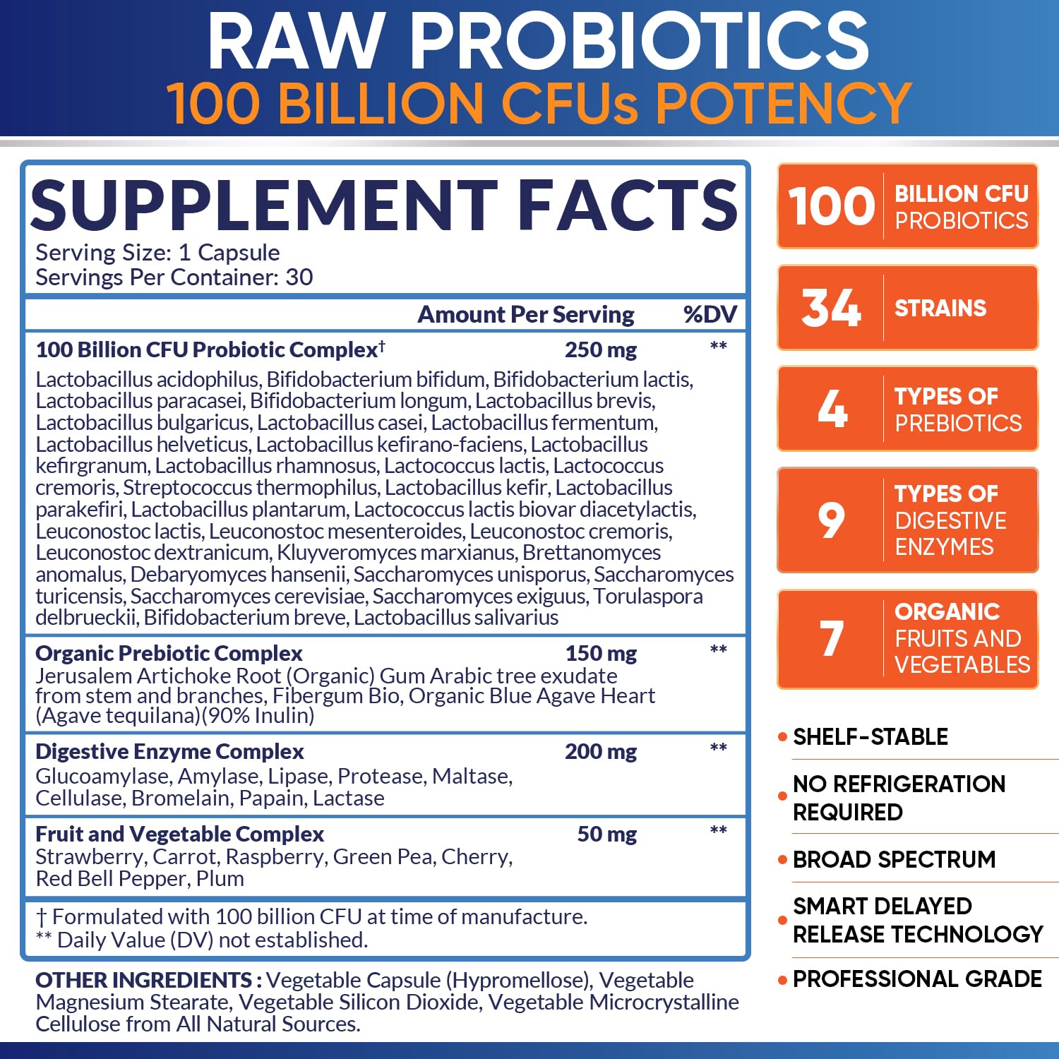 Label highlights 34 strains and 100 Billion CFU