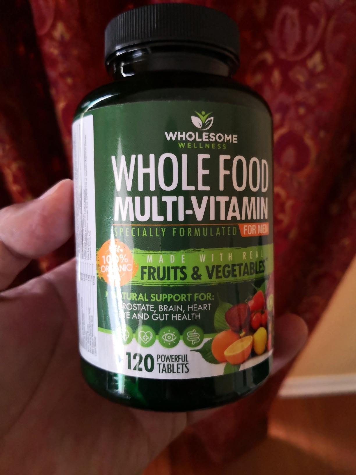 Wholesome Wellness multivitamin for men includes digestive enzymes and probiotics for gut comfort.