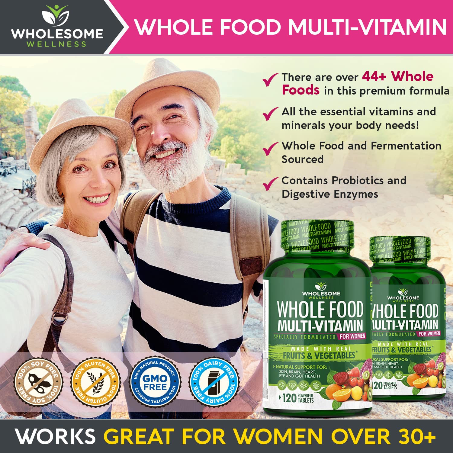 Digestive enzymes and probiotics included in the formula for gut support
