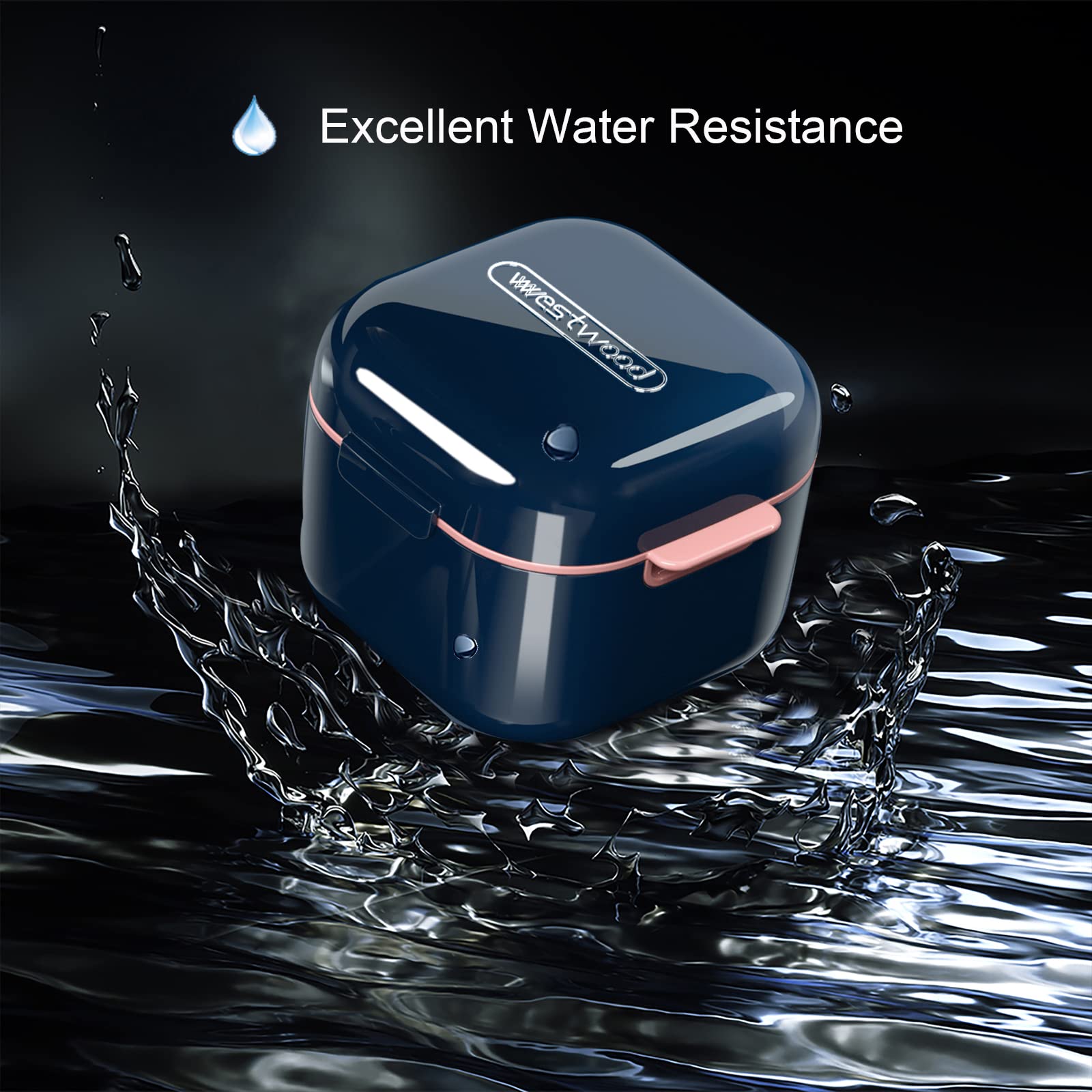 Sleek blue compact retainer/mouth guard box design