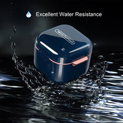 Sleek blue compact retainer/mouth guard box design