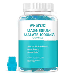 Whoyun Magnesium Malate Gummies bottle label visible