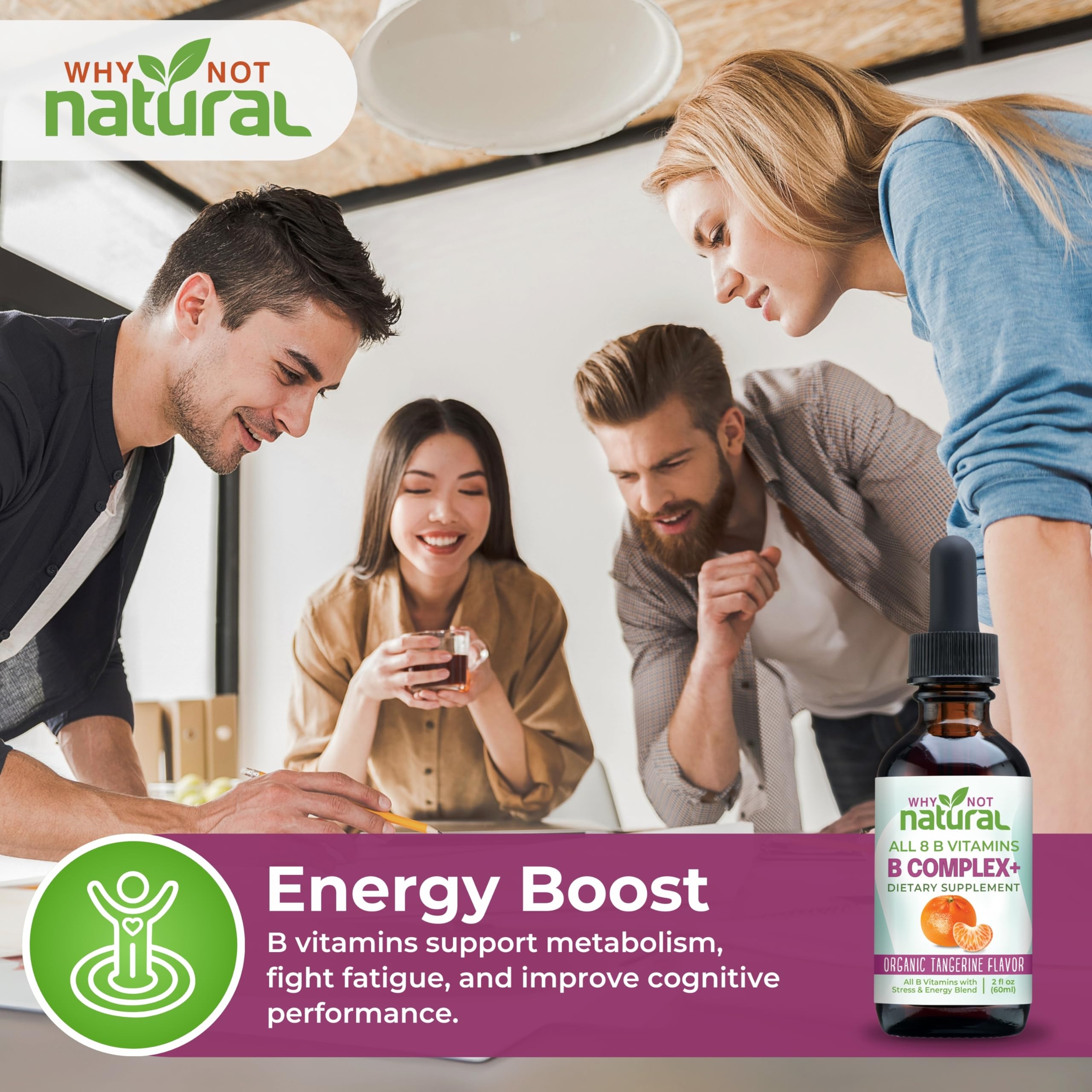 Label highlights folate B9 and other B vitamins