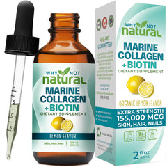 Hero image: Why Not Natural Liquid Collagen Plus Biotin Drops product bottle