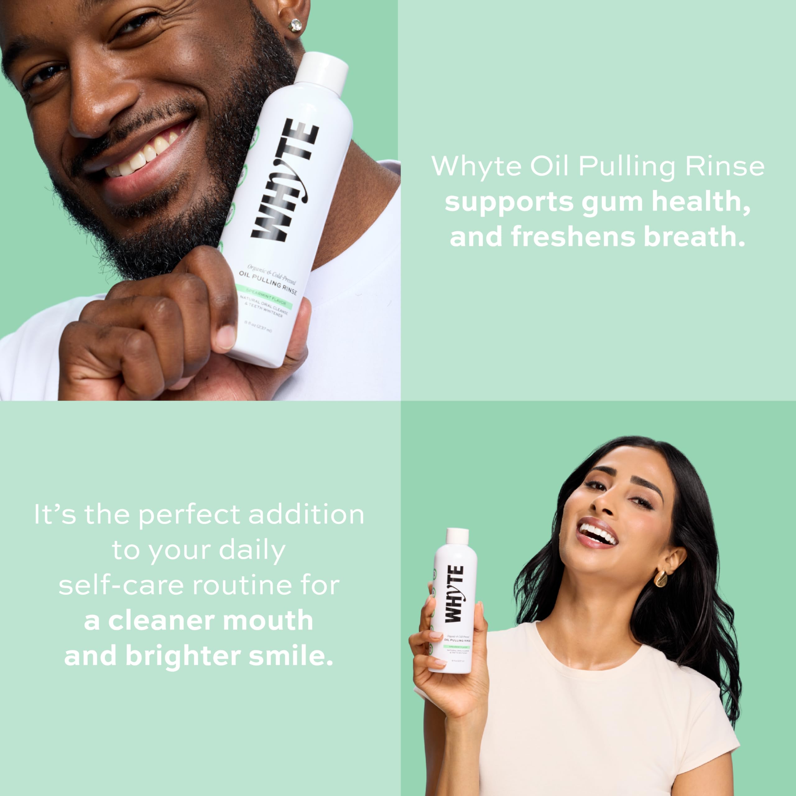 Gum health support during use with Whyte mouthwash
