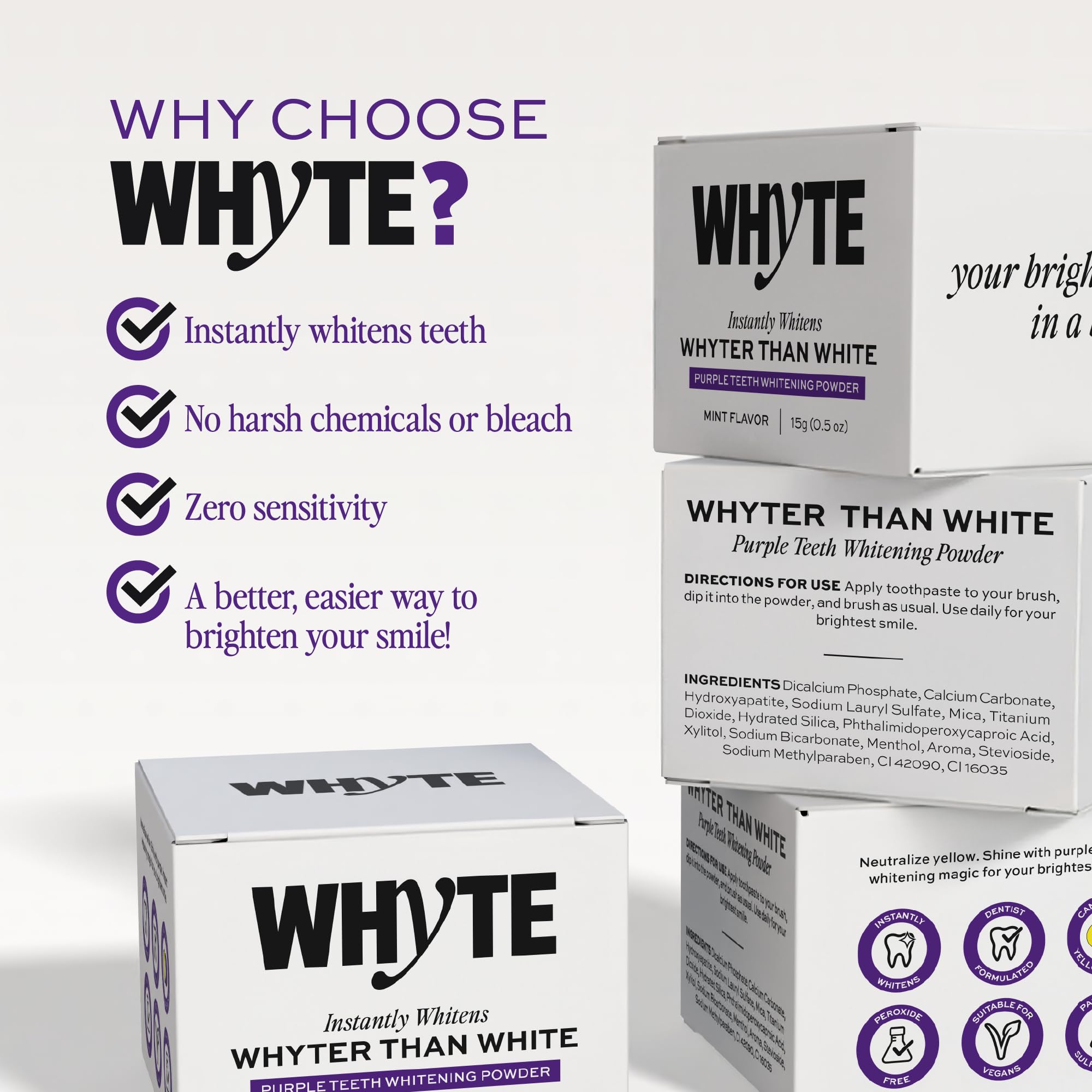 Mint flavor breath-freshening powder in use