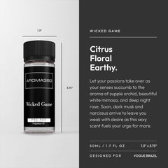 Note breakdown graphic for Wicked Game Pro Pod 50ML (Top/Middle/Base notes)