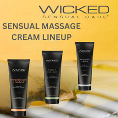 Lifestyle shot with spa setting featuring Wicked Sage 4oz cream