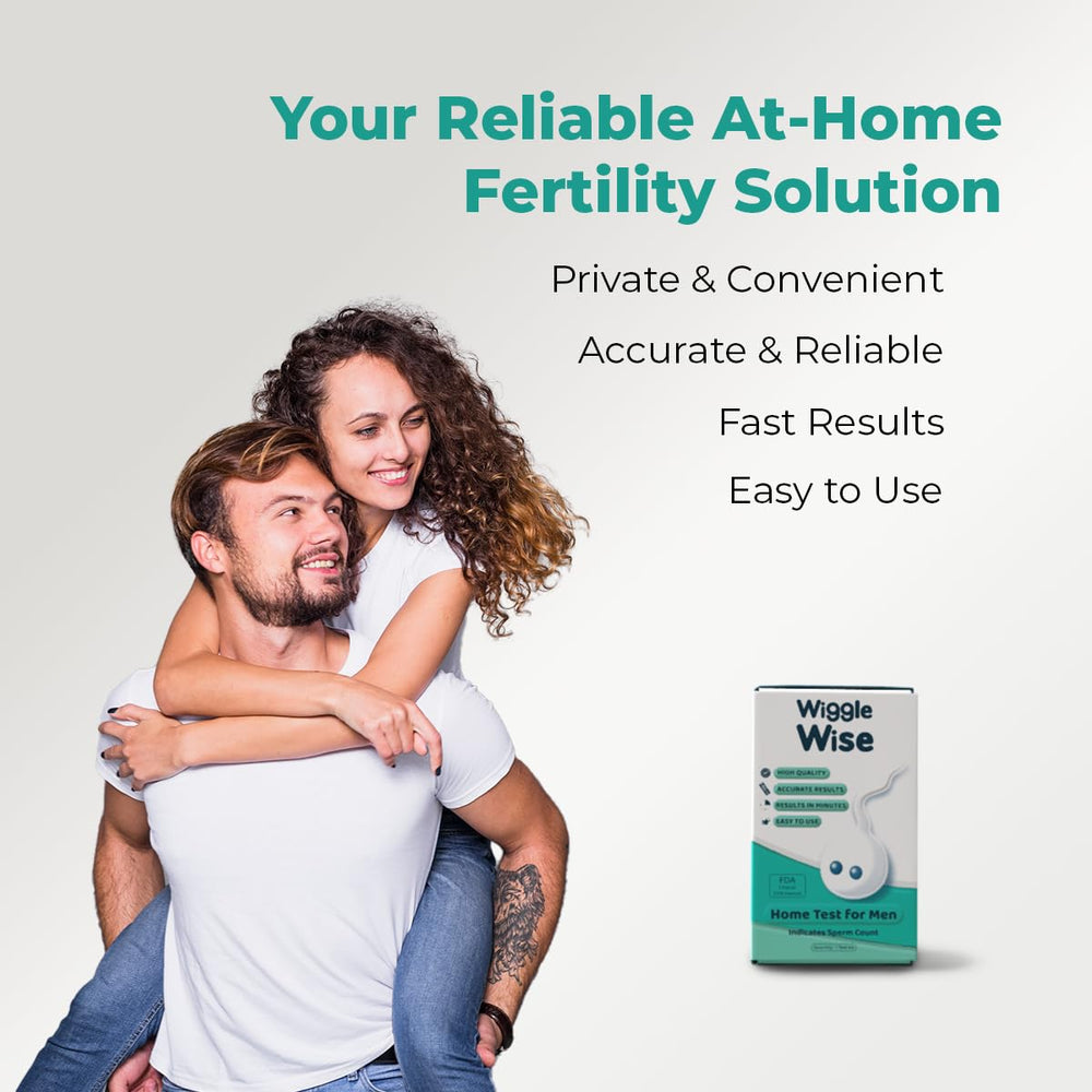 All components included in the Wiggle Wise male fertility test kit