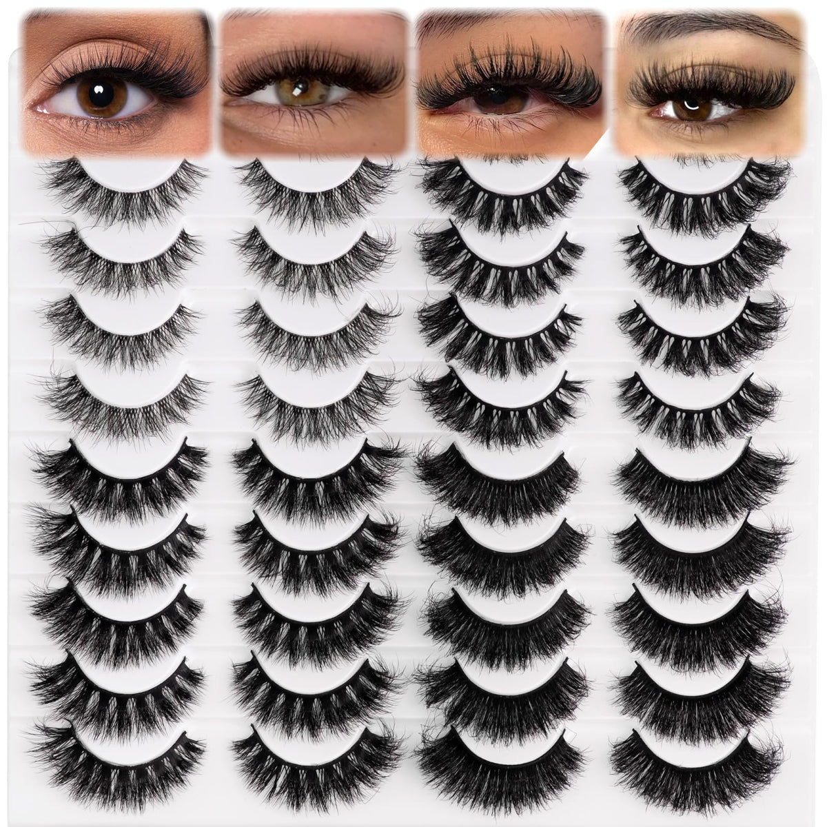 Wikbik false eyelashes 20-pair pack for versatile daily and special-occasion looks