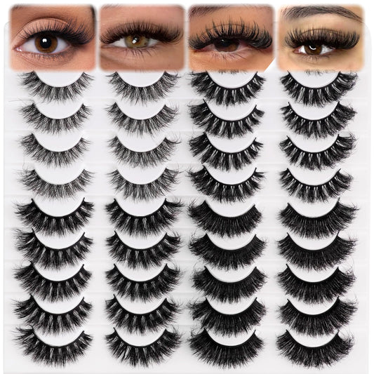 Wikbik false eyelashes 20-pair pack for versatile daily and special-occasion looks