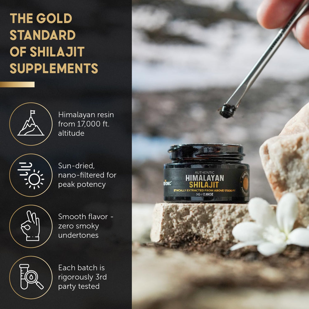 Wild-crafted Himalayan Shilajit harvested at 17,000+ ft
