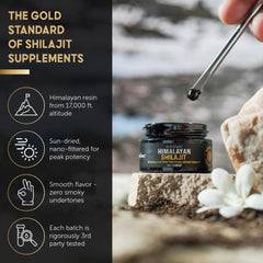 Wild-crafted Himalayan Shilajit harvested at 17,000+ ft