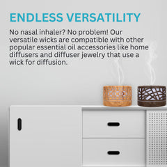 Degradation-resistant PET fiber wicks for essential oils