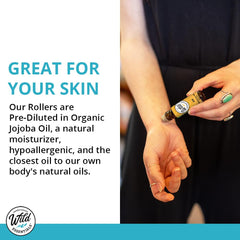 Blend ingredients: Basil, Chamomile, Lavender, Marjoram, Myrrh, Vetiver