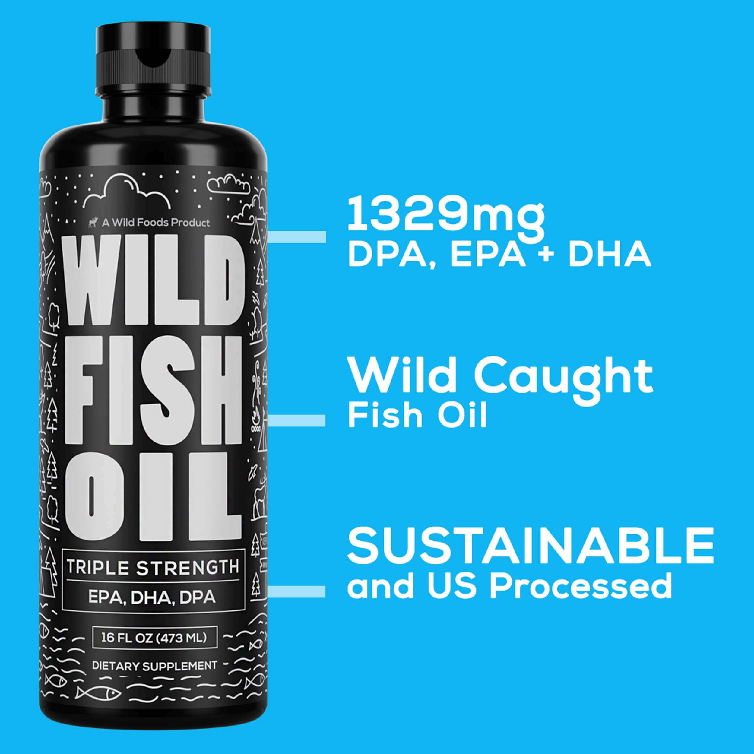 Illustration of burpless and odorless omega-3 with lemon flavor.