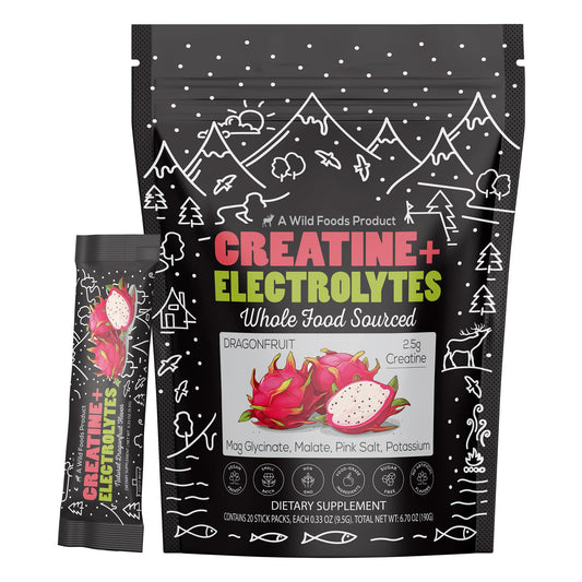 Front view of Wild Foods Dragonfruit Creatine & Electrolytes Packets
