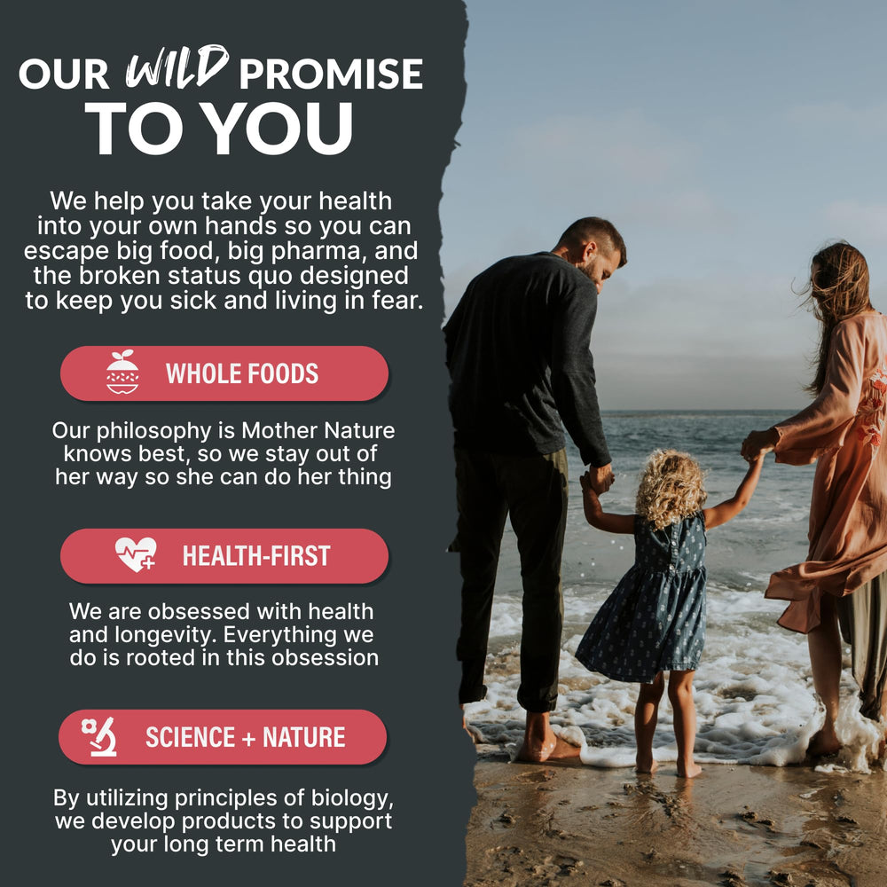 Made in USA, cGMP facility seal on Wild Foods hydration packets