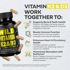 Wild Foods D3 + K2 product label showing D3 and MK-7