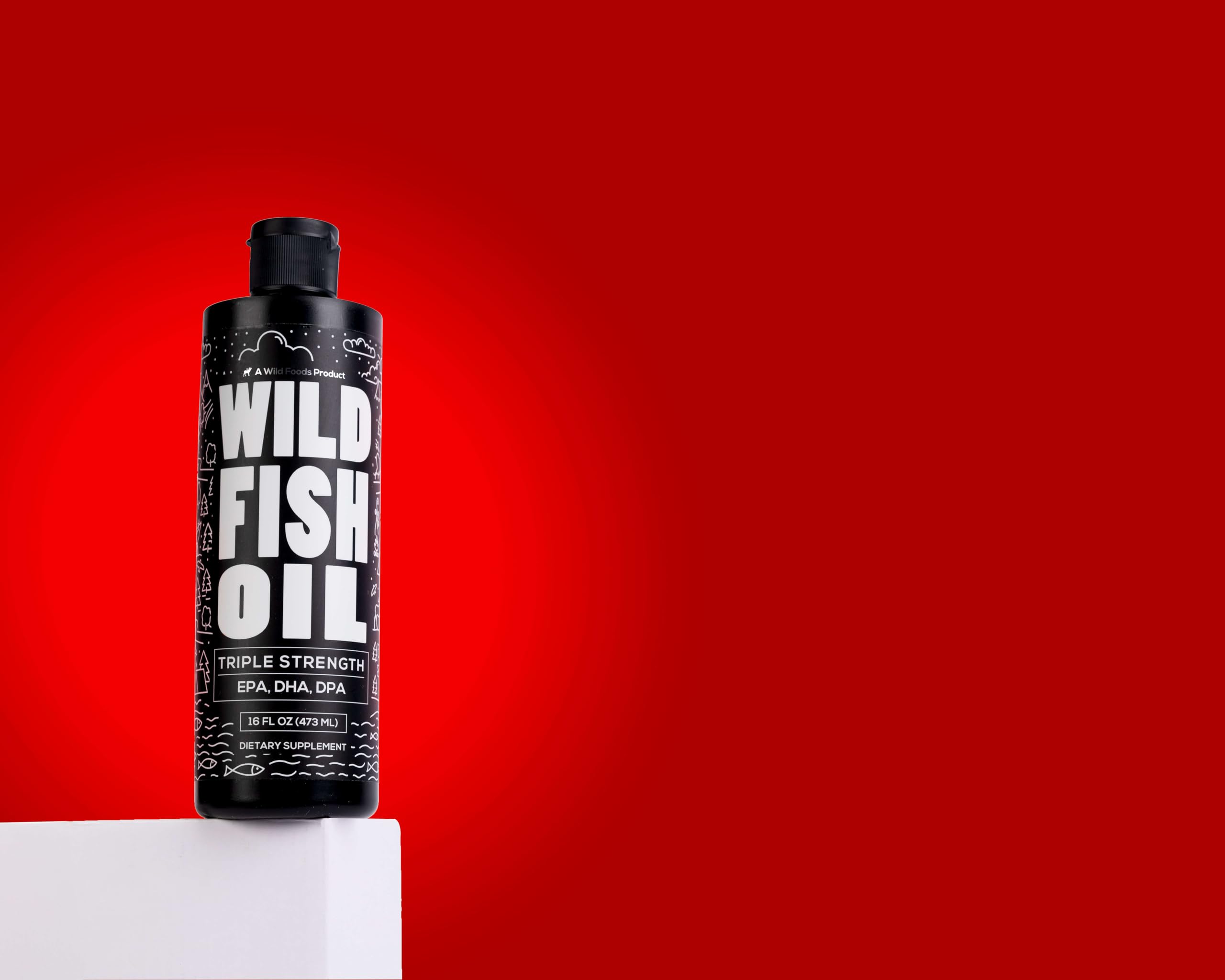 Side view of Wild Foods Omega-3 Lemon bottle label.