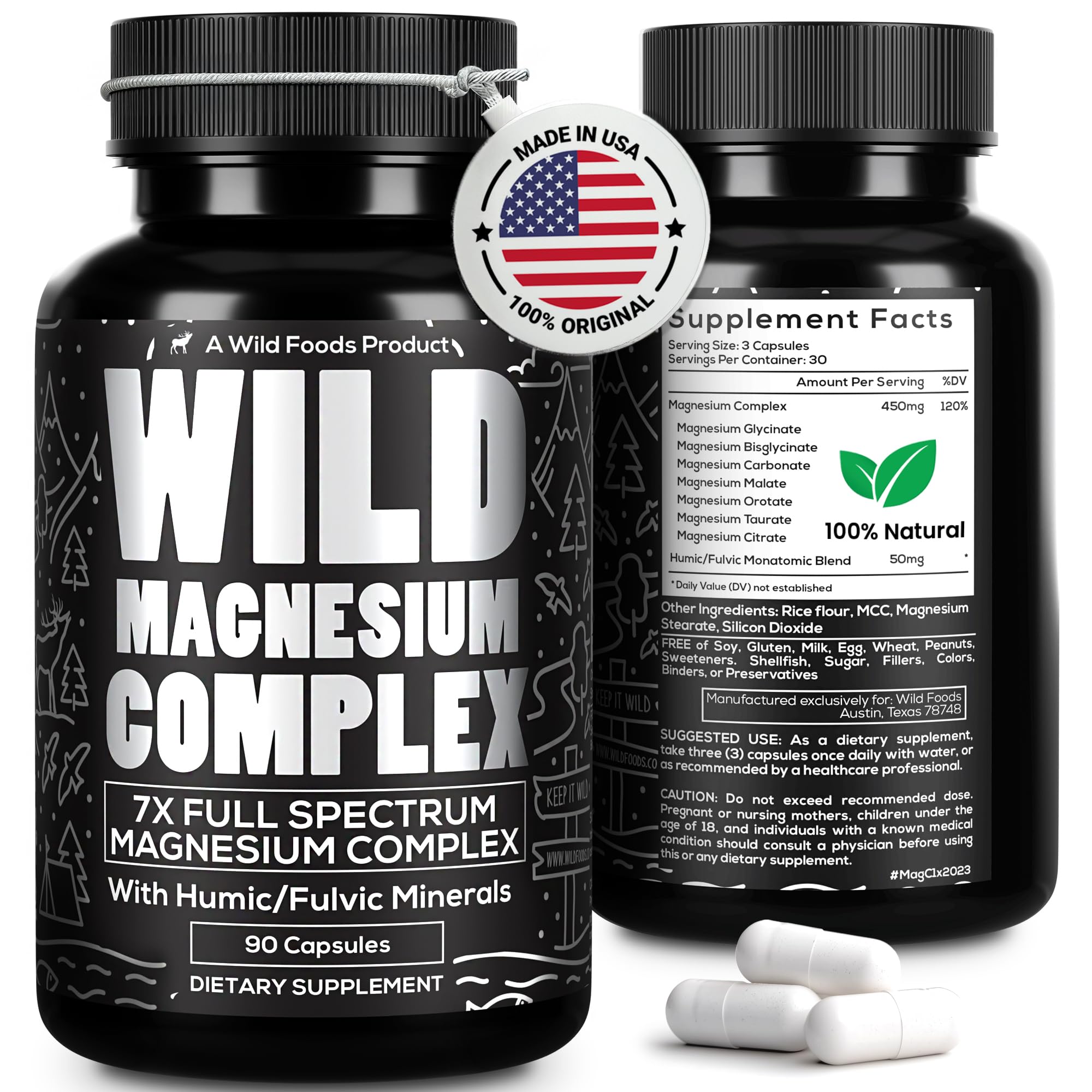 Wild Foods Magnesium Complex bottle with 90 capsules