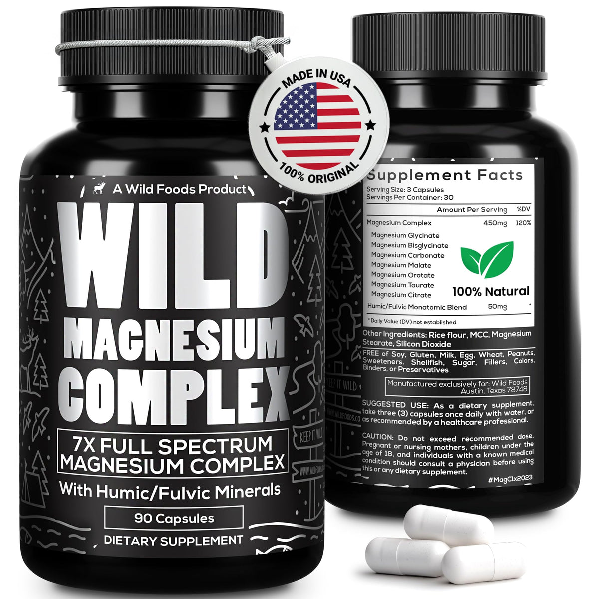 Wild Foods Magnesium Complex bottle with 90 capsules