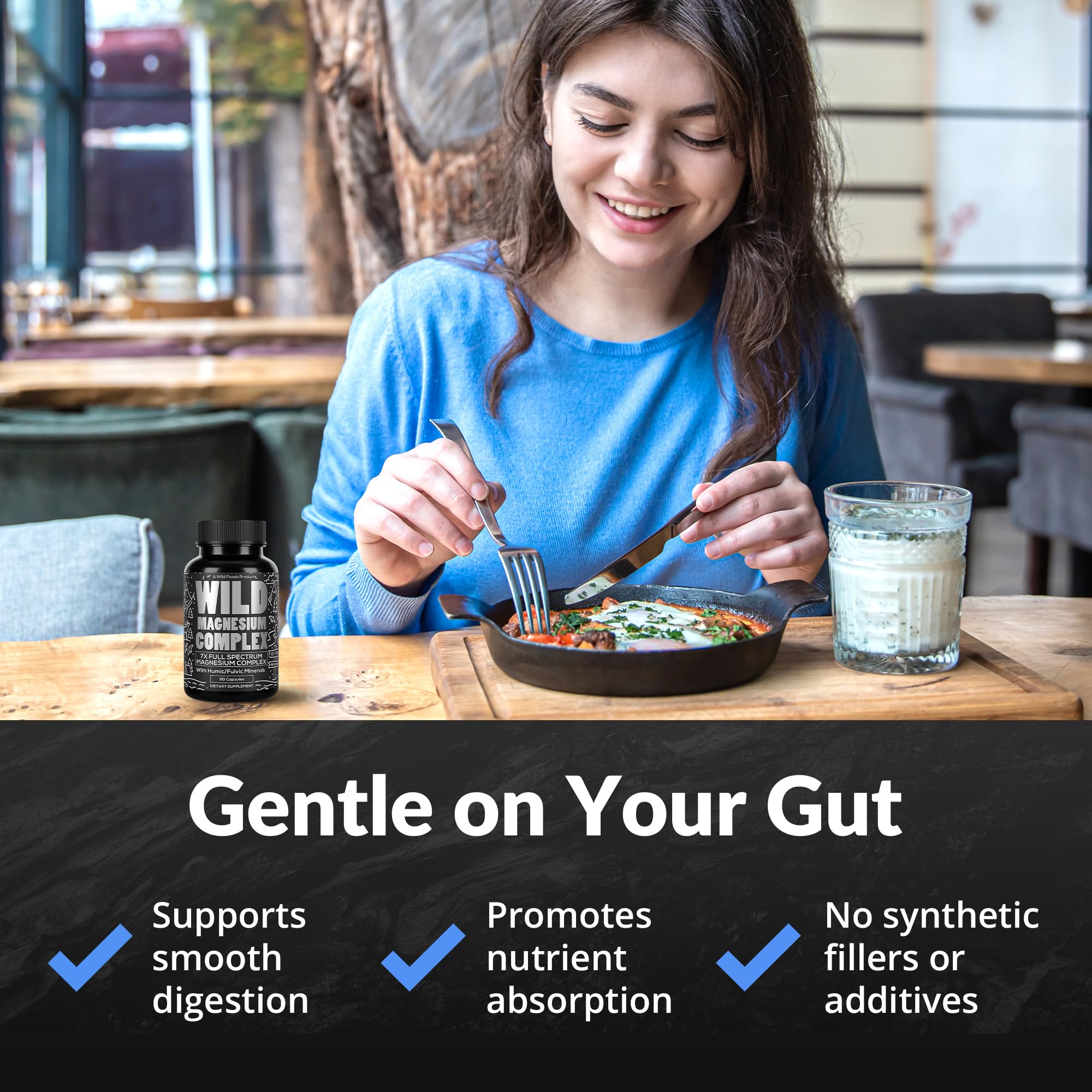 Close-up of Magnesium Citrate and Taurate capsules