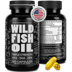Wild Foods Omega-3 Fish Oil bottle – 120 capsules, 2-pack