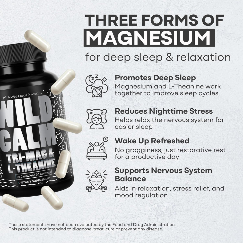Graphic illustration of three magnesium forms: glycinate, malate, taurate