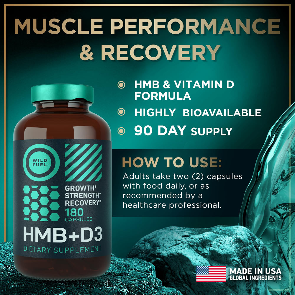 WILD FUEL HMB D3 bottle ready for on-the-go pre-workout routines.