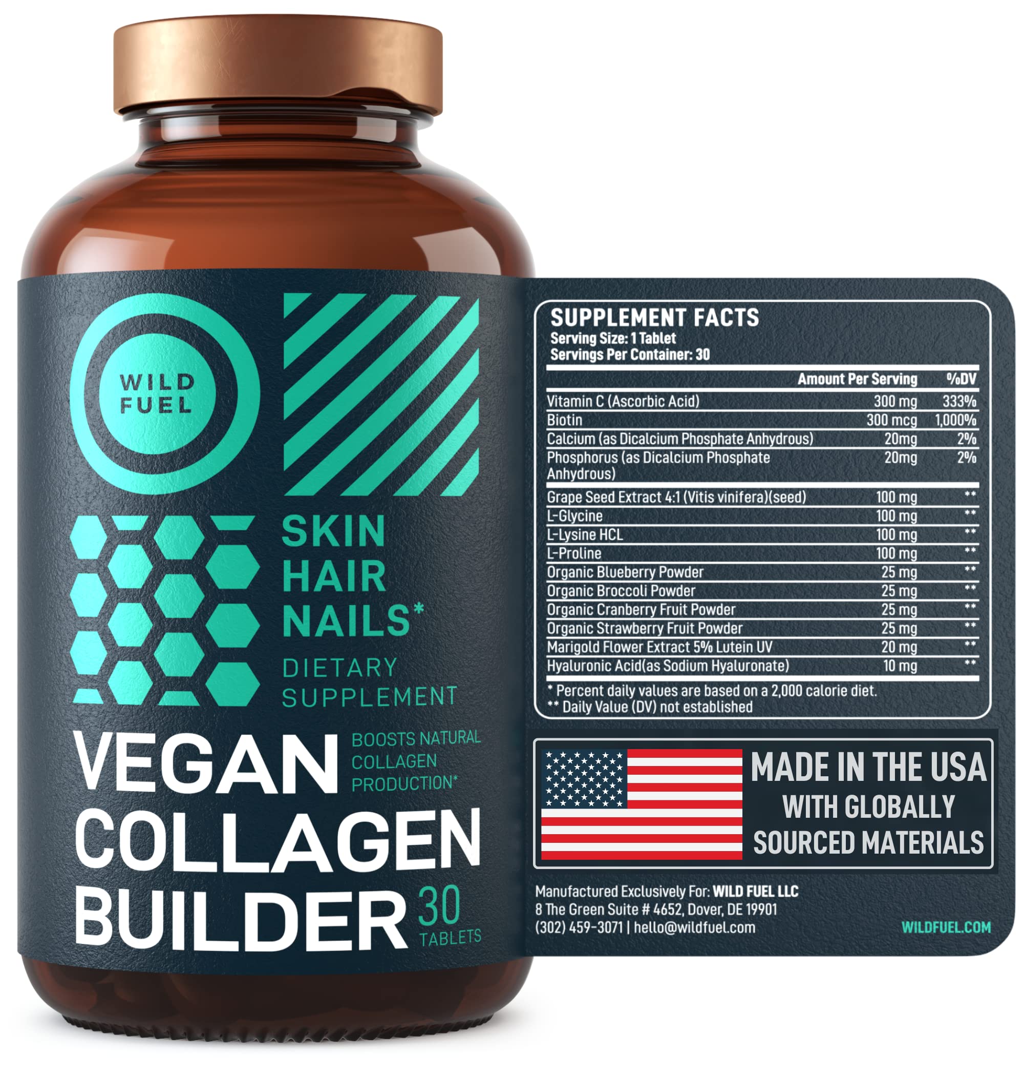 Lifestyle shot with bottle and greens for organic superfood feel